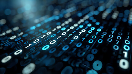 A tech-inspired effects background with binary code and circuit patterns
