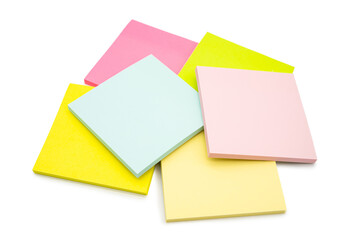 Blank colorful sticky note  isolated on white background. Copy space.