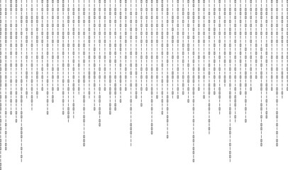 Binary code zero one abstract matrix white background with binary computer code.