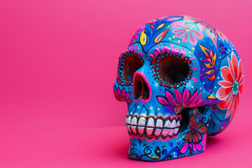 beautiful greeting card with bright holiday composition for happy to joy celebrate dia de muertos