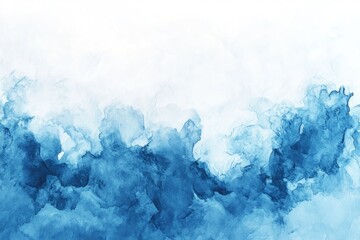 Wall Mural - abstract blue watercolor on white background