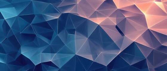 Low poly triangle pattern background in line art illustration style