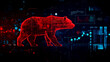 © Kraiwit - red bear depicted with a backdrop of various financial icons, symbolizing bearish market influence