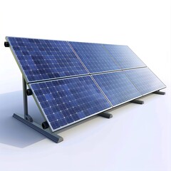 Wall Mural - Illustration of solar panel against white screen 