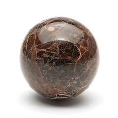 Poster - Brown Marble Ball on White Background isolated on white background 