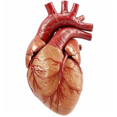 Poster - human heart 3d isolated on white background 