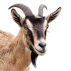 Canvas Print - Detailed portrait of a goat on a transparent 