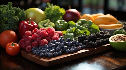 Wall Mural - fresh fruits and vegetables  