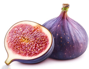 a whole fig isolated on white background