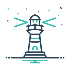 Wall Mural - Mix icon for lighthouse