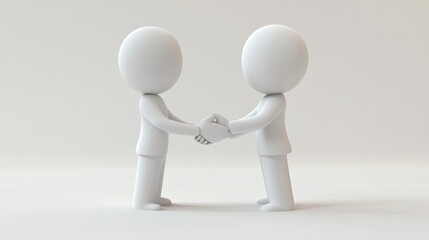 3D human handshake and clapping illustration, representing business success, teamwork, and agreement in a high-quality render.