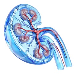 Wall Mural - Artificial Kidney Breakthrough On Transparent Background. 