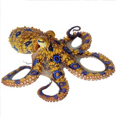 Poster - A Blue-ringed octopus isolated on transparent background