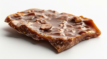 Sticker - Close-Up of a Delicious Piece of Caramel Candy with Nuts