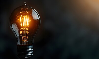 Wall Mural - light bulb on dark background. 