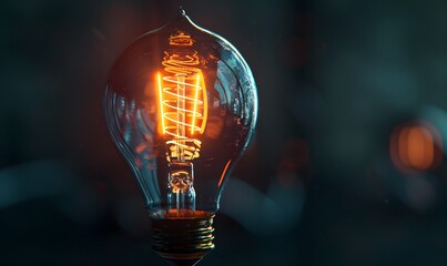 Wall Mural - light bulb on dark background. 