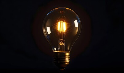 Wall Mural - light bulb on dark background. 