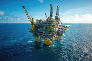 Oil platform in the sea.