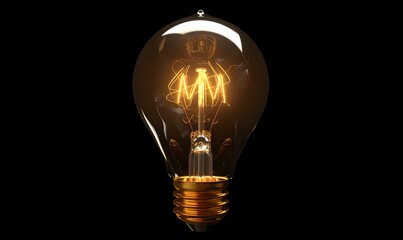 Poster - light bulb on dark background. 