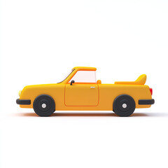 A cute, cartoon-style cartoon car isolated on a white background