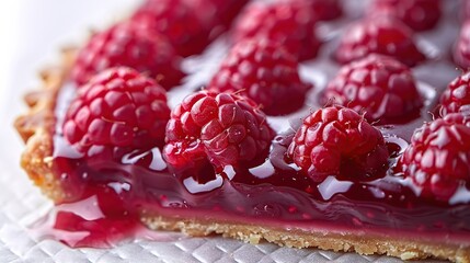 Canvas Print - Close Up of Raspberry Tart