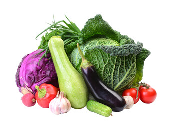 Poster - Fresh vegetables isolated on white