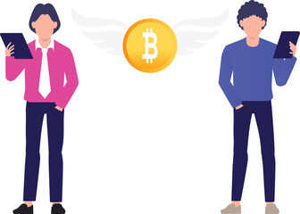 Sticker - The boys are working bitcoin wings.