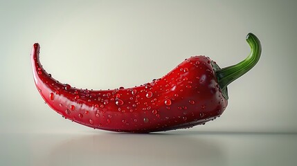 Poster - Red Chili Pepper With Water Drops