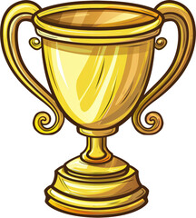 Shiny gold trophy cup