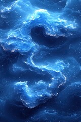 Abstract blue nebula with glowing streaks. Use as a background for science fiction, fantasy, or cosmic concepts.