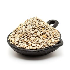 Sticker - Dry Sunflower Seeds Heap in Black Iron Bowl