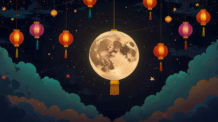 Wall Mural - chinese new year lantern, ai generated