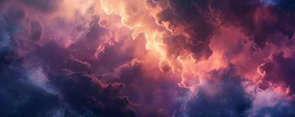 Wall Mural - interstellar journey through cosmic clouds, 4k hyperrealistic photo