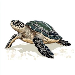 Wall Mural - vector graphic of a turtle