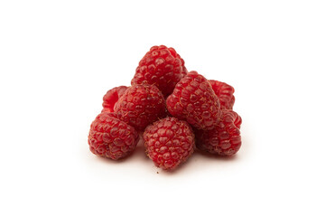 Wall Mural - Tasty fresh raspberry isolated on a white background. Top view.