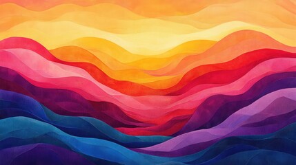 Wall Mural - Dynamic abstract patterns in bold sunset hues, capturing the dramatic beauty of twilight over a vast landscape