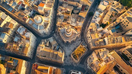 Aerial view of the Baroque architecture and winding streets of the city of Lecce, in the Puglia region