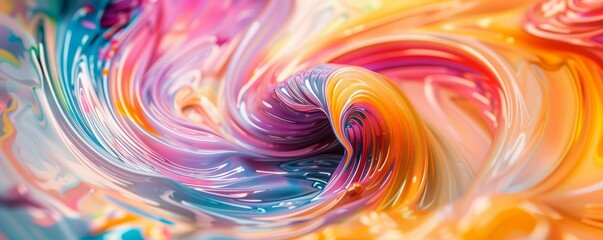 Wall Mural - Vivid swirling color patterns with bright highlights, 4K hyperrealistic photo