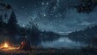 © I Am The Future - A couple sharing a blanket while stargazing at a campsite, under a clear night sky, illuminated by glowing firelight, creating a romantic and serene setting.