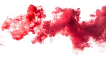 Wall Mural - Abstract red smoke explosion isolated on transparent background, creating a dramatic visual effect for artistic and creative projects.