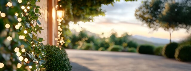 Poster - lights line edges, trees opposite sides