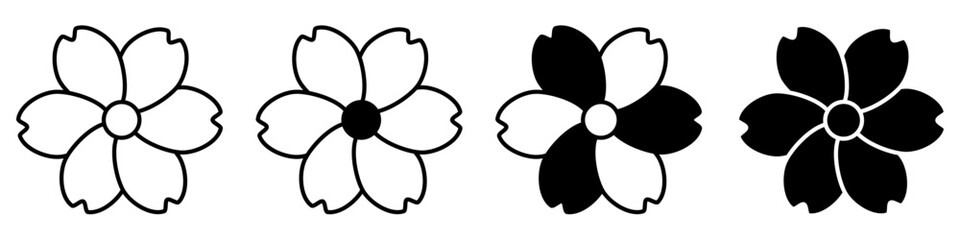 Sticker - Flowers icon vector set. garden illustration sign collection. Flora symbol or logo.