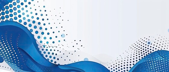 Wall Mural - A blue wave with white dots on it