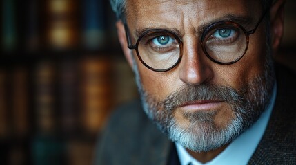 A Portrait of a Man with Glasses