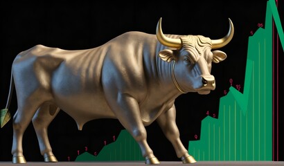 bull market is coming. Bull Market Wall Street Financial Concept