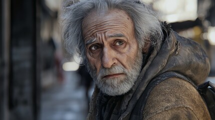 Typical Middle Eastern clothing worn by an elder on a historic street. A reflection on heritage, history, and culture.