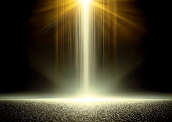 Wall Mural - abstract golden background with magic light rays and bokeh effect