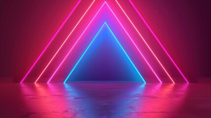Wall Mural - neon geometric fusion, an abstract futuristic backdrop featuring vibrant geometric shapes and dynami