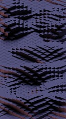 Aufkleber - Seamless Abstract Geometric Pattern with Interlocking Dark Blue Tiles
