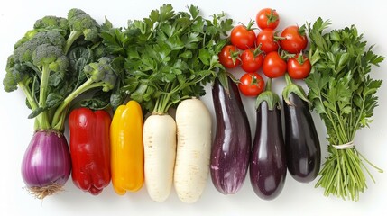 Colorful fresh and ripe vegetables. vegetables isolated on white background